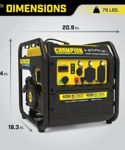 Champion 4250-Watt Dual Fuel RV Ready Open Frames Inverter Generators